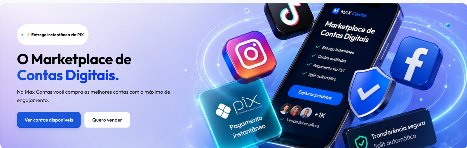 MAX Contas, marketplace de contas digitais